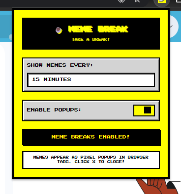 Extension Popup Settings